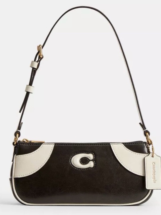 Coach Handbags - 🖤Coach NWT Coachtopia Small Up crafted Leather Black &White Bowling Shoulder Bag
